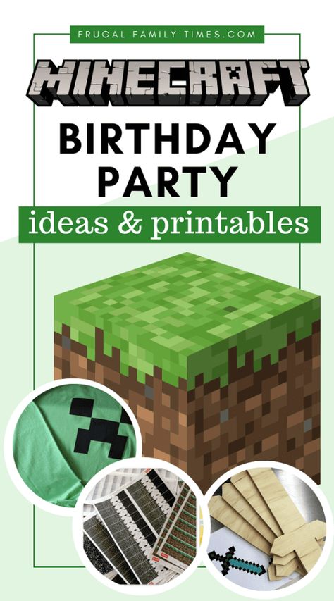 Free Minecraft Printables, Birthday Party Minecraft, Simple Party Ideas, Minecraft Party Activities, Minecraft Printables Free, Minecraft Party Games, Craft Games, Mind Craft, Ceiling Door