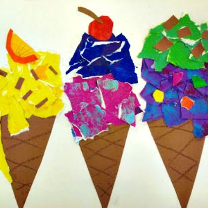 25 Ice Cream Crafts for Kids Ice Cream Crafts For Kids, Ice Cream Crafts, Summer Art Projects, Tears Art, Ice Cream Art, Art Partner, Wayne Thiebaud, Ice Cream Theme, Kindergarten Art