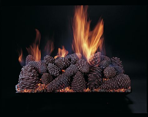 CJs Hearth and Home - Pine Cones Vented Gas Log Set. #fireplace #fire #logs #gas logs Vented Fireplace, Ventless Gas Logs, Fireplace Damper, Fireplace Gas, Fireplace Dimensions, Home Decor Sites, Gas Log Sets, Fireplace Doors, Gas Fireplace Logs