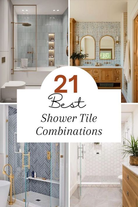 Sure! Here's a Pinterest pin description for "21 Best Shower Tile Combinations" designed to attract a lot of traffic:  21 Best Shower Tile Combinations to Transform Your Bathroom! 🚿✨  Looking for the perfect shower tile combination to elevate your bathroom design? Discover the top 21 stunning and creative tile ideas that will make your shower a true standout. From sleek modern patterns to timeless classic styles, find inspiration to match your unique taste. Get ready to create a beautiful, spa-like retreat with these incredible shower tile combinations!  Click to explore the full list and start your bathroom makeover today! 🌟🛁  #ShowerTiles #BathroomDesign #TileInspiration #HomeDecor #BathroomMakeover #InteriorDesign #DIYHome #ModernBathroom #TileTrends #SpaLikeBathroom Powder Room Shower Ideas, Best Tile Combination For Bathroom, Shower Over Bath Tiles, Showers Ideas Master Bath Tile, Modern Shower Tile Ideas Accent Wall, How To Combine Tiles In Bathroom, How To Design Bathroom, Tile Patterns For Showers, Family Bathroom Tile Ideas