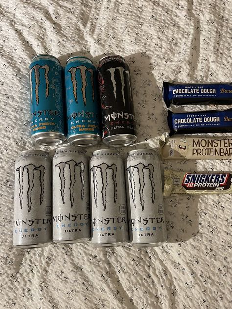 Blue Monster Energy Aesthetic, Black Monster Energy, Monster Energy Drinks, Green Monster Energy Drink Aesthetic, All Monster Energy Drink, Food Calorie Chart, Monster Energy Drink, Healthy Lunch Snacks, Grocery Haul