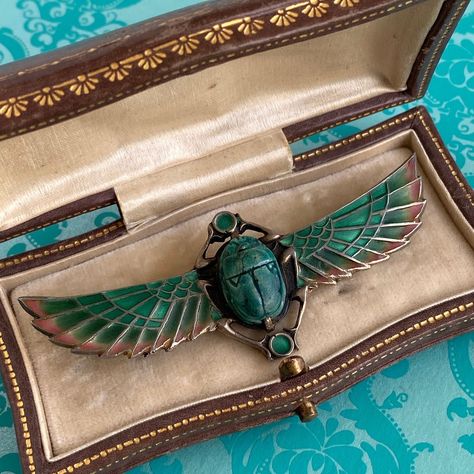 Winged Scarab, Snake Brooch, Egyptian Revival Jewelry, Enamel Locket, Bijoux Art Nouveau, Filigree Engagement Ring, Egypt Art, Ancient Egyptian Art, Egyptian Jewelry