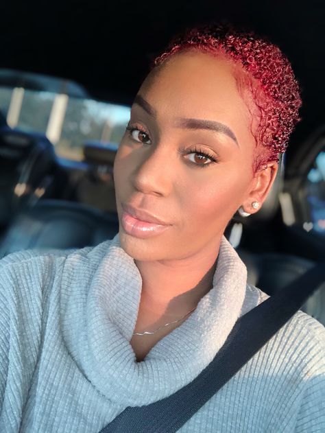 Red Twa Natural Hair, Burgundy Twa, Pink Twa Natural Hair, Twa Black Women, Red Twa Natural Hair Black Women, Dyed Twa 4c, Purple Twa, Red Twa, Twa Natural Hair