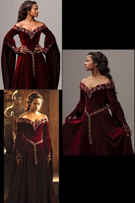 Red Velvet Medieval Dress, Elegant Medieval Dress, The Middle Ages Dress, British Princess Dress, Medieval Dress Wedding, Middle Age Dress Medieval Gown, Red And Gold Fantasy Dress, Mediavel Dress, Narnian Dress