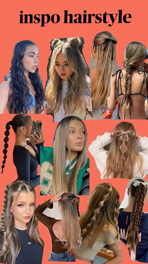 hairstyle inspo ✨🫶🏻 #hairinspo #hairstyle #inspo Cute Pumpkin Patch Hairstyles, Cute Hairstyles For Fall, Pretty Hairstyles For School, Mannequin Hair, Easy Winter Hairstyles, Attractive Hairstyles, Volleyball Hair, Preppy Hairstyles, Bday Wishlist