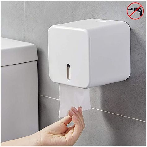 COLIST-Toilet Roll Holder, Wall Mounted Toilet Paper Holder，Waterproof/Dustproof Paper Roll Holders and Dispenser -for Bathroom/Toilet (White): Amazon.co.uk: DIY & Tools Paper Roll Dispenser, Toilet Roll Dispenser, Toilet Paper Holder Wall Mount, Black Toilet Paper Holder, Toilet Paper Holder Wall, Toilet Paper Dispenser, Cat Proofing, Kitchen Roll Holder, Mounted Toilet