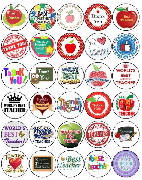 THANK YOU BEST TEACHER - 30 x 40mm/1.5" MIXED Rice Paper Cup Cake Toppers D1 in Crafts, Cake Decorating | eBay Teacher Cake Topper Printable, Teachers Day Cake, Teacher Cupcakes, School Cupcakes, Flower Cake Design, Teacher Printables, Teacher Cakes, Mixed Rice, Cupcake Toppers Free