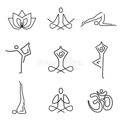 Yoga Line Art, Yoga Art Painting, Namaste Art, Yoga Drawing, Line Art Tattoo, Line Art Black, Yoga Tattoos, Arte Yoga, Yoga Symbols