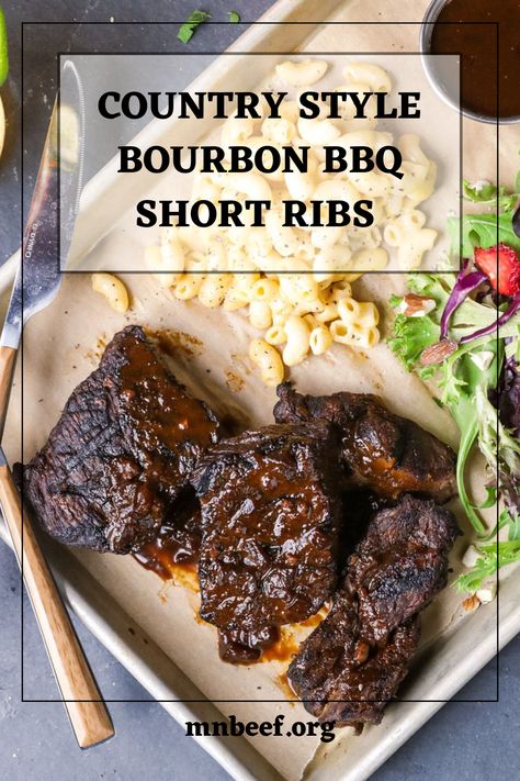 Slow cook Country Style Short Ribs in Kentucky style BBQ sauce. Finished on the grill for that authentic BBQ taste. Short Ribs Crock Pot, Bbq Short Ribs, Crockpot Ribs, Country Style Ribs, Slow Cook, Beef Short Ribs, Braised Beef, On The Grill, Short Ribs