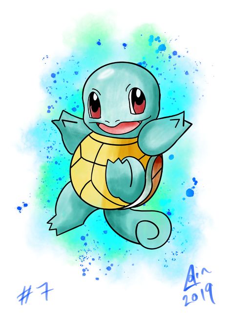 Hand drawn digital drawing of Squirtle! Pokemon Painting Ideas, Small Squirtle Tattoo, Squirtle Wallpaper, Pokemon Squirtle Drawing, Squirtle Painting, Squirtle Tattoo, Squirtle Drawing, How To Draw Squirtle, Cool Squirtle Tattoo