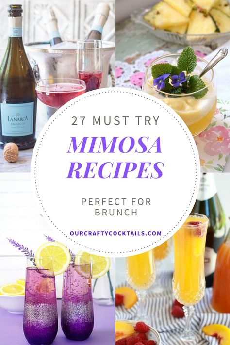 Today I'm sharing 27 of the most amazing mimosa recipes that are perfect for Easter or Mother's Day brunch, or just to enjoy on a Sunday. Mimosa Recipe Easy, Easy Mimosa, Non Alcoholic Mimosa, Best Mimosa Recipe, Mimosa Recipes, Mimosa Drink, Fruit Punch Recipe, Cider Mimosas, Apple Cider Mimosa