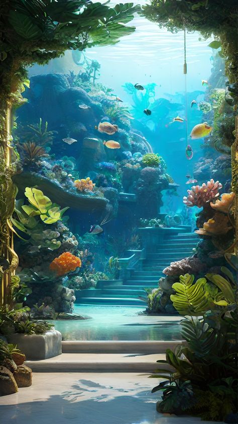 Aesthetic Underwater, Wild Uncharted Waters, Underwater Palace, Fantasy Palace, Mermaid Palace, Fic Ideas, Art Test, Dragon Artwork Fantasy, Dragon Artwork