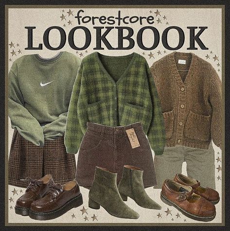 𝓳𝓾𝓵𝓲𝓮𝓽 on Instagram: “🌳🍃🪨🌾🌿 • #forestcore #lookbook #outfitinspo #fashion #moodboards” Green Academia Aesthetic Outfit, Forestcore Outfit, Forestcore Aesthetic, Witchy Outfits, Outfit Boards, Forest Core, Cottagecore Outfits, Deez Nuts, Picture Outfits