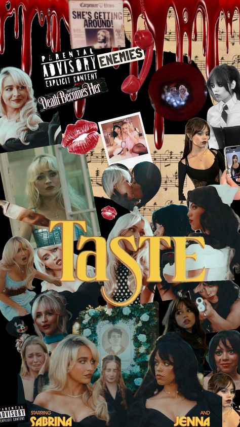 Taste by Sabrina Carpenter 💋❤️💔🔪🩸💉#sabrinacarpenter #taste #tastesabrinacarpenter #jenaortega #die #killer #blood #love #fyp Taste Sabrina Carpenter, Sabrina Carpenter Taste, Celeb Posters, Samantha Carpenter, Macbook Aesthetic, Not Another Teen Movie, Blood Wallpaper, Sabrina Carpenter Style, Lana Del Rey Love