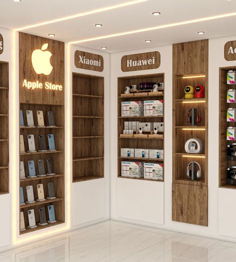 Electronic Showroom Interior Design, Mobile Store Interior, Mobile Shop Design Interior 3d, Modern Retail Store Design, Phone Shop Design, Electronics Store Design, Name Board Design, Mobile Shop Design, Mac Store