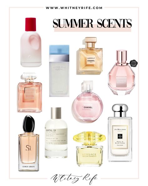 Top 10 Favorite Clean and Floral Perfumes for Summer – Whitney Rife Non Floral Perfume, Perfume For Summer For Women, Best Everyday Perfume For Women, Clean Floral Perfume, Work Perfume For Women, Best Women’s Perfumes, Summer Parfum Women, Smell Clean Perfume, Clean Smelling Perfume For Women