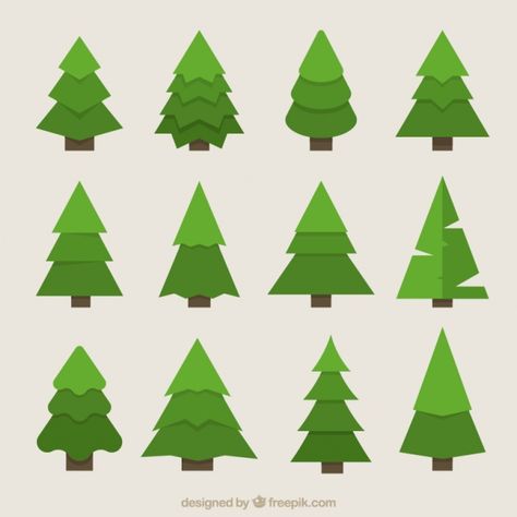 Different Christmas Trees, Flat Christmas Tree, Christmas Tree Collection, Tree Vector, Tree Icon, Christmas Tree Set, Vector Trees, Art Tree, Trendy Tree