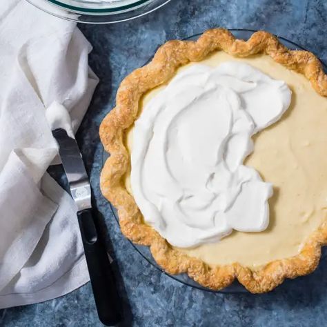 Vanilla Cream Pie | America's Test Kitchen Sour Cream Lemon Pie Recipe, Sour Cream Lemon Pie, Vanilla Cream Pie, Beach Pie, Atlantic Beach Pie, Vanilla Pie, Lemon Sour Cream Pie, Cream Pie Filling, Lemon Pie Recipe