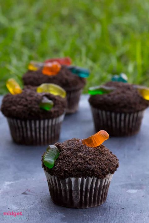 Cup Of Dirt Cupcakes are an amazing cupcake that the kids are going to love! It brings the love of dirt and candy and cupcakes all in one! And seriously how adorable are these Dirt cupcakes!?!! Cup Of Dirt, Easy Dirt Cake, Gummy Worms Recipe, Dirt Cupcakes, Chocolate Dirt, Oreo Dirt Cake, Kids Birthday Cupcakes, Cupcake Recipes For Kids, Flower Pot Cake