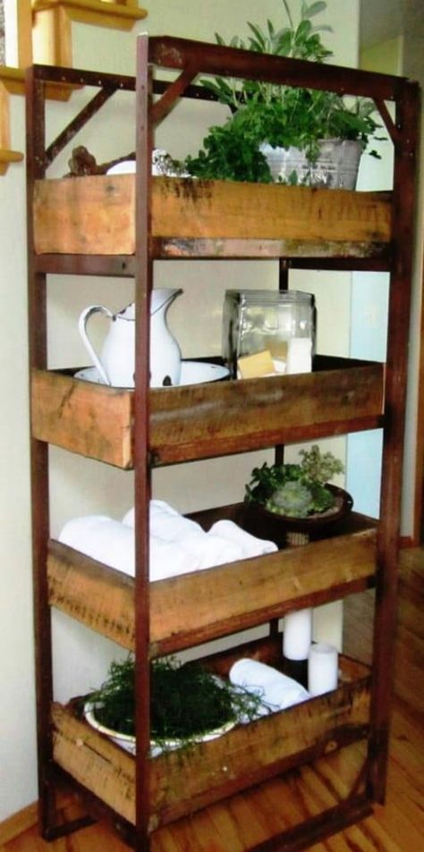 15 Brilliantly Creative Ways To Upcycle An Old Bed Frame Refurbished Bookcase, Crib Repurpose, Bee Projects, Rustic Bed Frame, Old Bed Frames, Repurposing Ideas, Crib Bed, Steel Bed Frame, Futon Frame