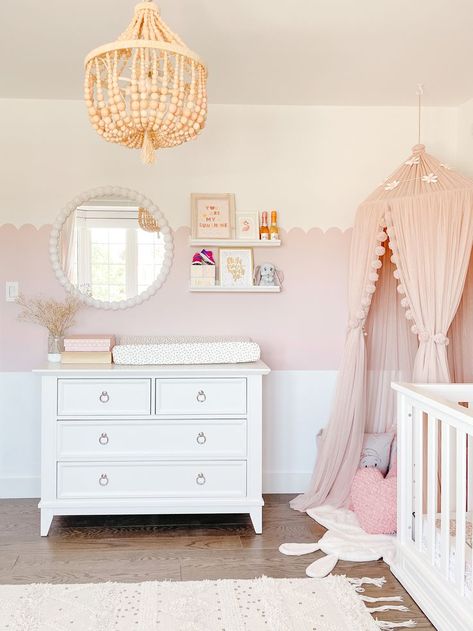 Pink Toddler Bedroom, Colour Block Wall, Pink Toddler Rooms, Girls Room Colors, Girl Room Inspiration, Pink Bedroom For Girls, Toddler Bedroom Girl, Pink Girl Room