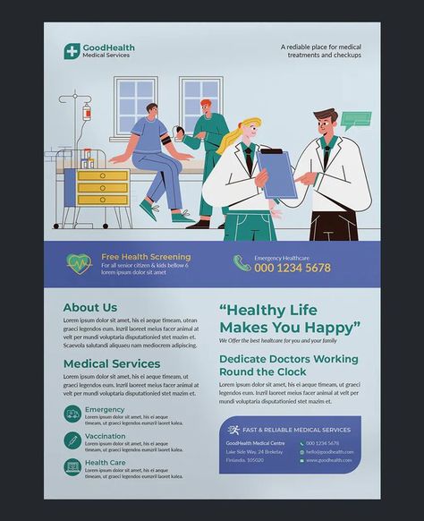 Medical Flyer Design, Pamplet Design, One Pager Design, Medical Flyer, Newsletter Design Templates, Graphic Design Cv, Medical Brochure, Mind Map Design, Medical Posters