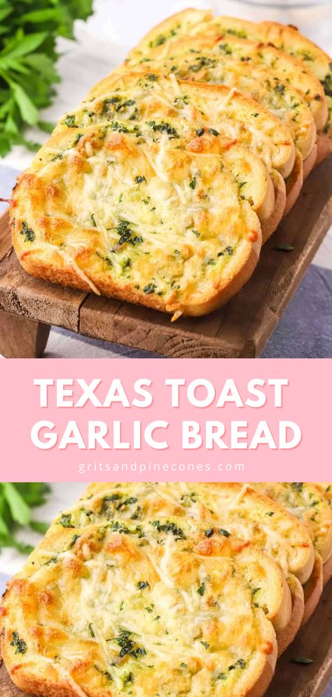 Cheesy Texas Toast, Toast Garlic Bread, Garlic Breads, Texas Toast Garlic Bread, Oven Baked Bread, Apartment Recipes, Frozen Garlic Bread, Bread Garlic, Bread Spread