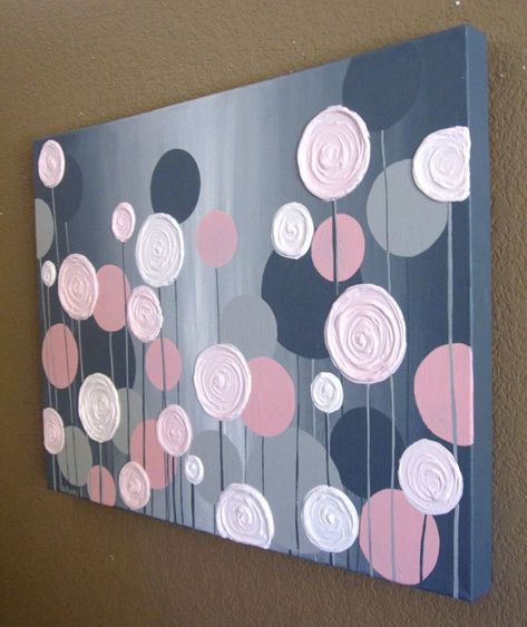 25 Creative and Easy DIY Canvas Wall Art Ideas Sewing Paper, Diy Wand, Diy Canvas Wall Art, Easy Canvas Painting, Décor Boho, Simple Acrylic Paintings, Modern Flower, Acrylic Canvas, Craft Diy