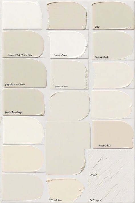 white wall paint, home decor interior design, interior bedroom design, kitchen designs Sw White Flour, Cream Wall Paint, Beige Wall Colors, Paint Color Swatches, White Wall Paint, Office Paint Colors, Ivory Color Palette, Off White Walls, Alternative Disney