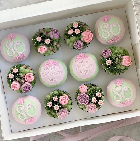 80th Birthday Cupcakes For Grandma, 80th Birthday Cupcake Ideas, 80th Cupcakes, 80th Bday Cake, 80th Birthday Cakes For Women, 80th Birthday Cupcakes, Launceston Tasmania, Big Birthday Cake, 80th Birthday Cake