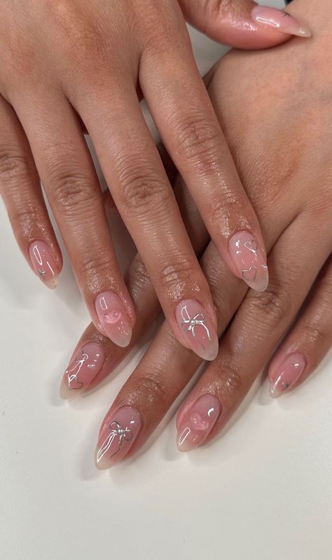 Acrylic Nails Korean Aesthetic, Dip Powder Nails Korean, Japanese Gel Nails Simple, Korean Nail Inspo Almond, Chinese Nails Douyin, Black Pink Nails Kpop, Nails For Japan, Soft Nails Aesthetic, Almond Nails Coquette