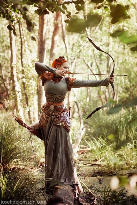 Woman Archer, Sarah B, An Arrow, Fantasy Photography, Bow And Arrow, Warrior Girl, Fantasy Costumes, Fantasy Warrior, Fantasy Inspiration