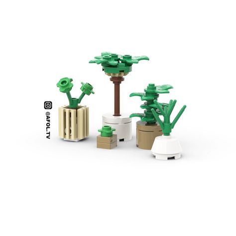 Lego Hanging Plant, Lego Plants Ideas, Lego Plants, Lego Room Ideas, Mini Creations, Lego Jewelry, Lego Halloween, Lego Furniture, Lego Inspiration