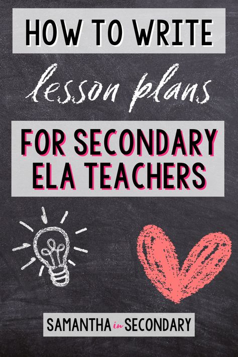 How to Write English Lesson Plans for Secondary ELA Teachers ⋆ Samantha in Secondary Digital Lesson Plans, Lesson Plan Book, Writing Lesson Plans, English Lesson Plans, Secondary Classroom, Learn To Write, Secondary Ela, Ela Teacher, Teaching Ela