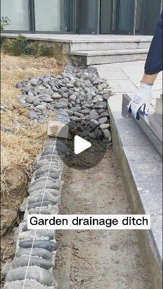 BaiYIDa on Instagram: "Garden drainage ditch" Garden Drainage, Diy Dry Creek Bed For Drainage, Landscape Ideas For Drainage, Drainage Ditch Landscaping, Plants For Drainage Ditch, Landscape Drainage Ditch, Landscape For Drainage Problems, Grading Yard For Drainage, Drainage Solutions Landscaping