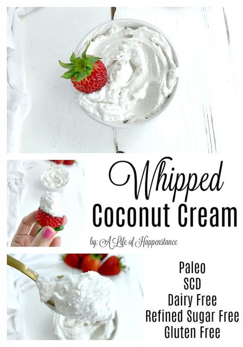 Whipped Coconut Cream Recipe (SCD, Paleo, Dairy Free) Coconut Cream Recipe, Recipes With Coconut Cream, Whipped Coconut Cream, Autoimmune Paleo Recipes, Scd Recipes, Aip Desserts, Specific Carbohydrate Diet, Dairy Free Alternatives, Paleo Treats