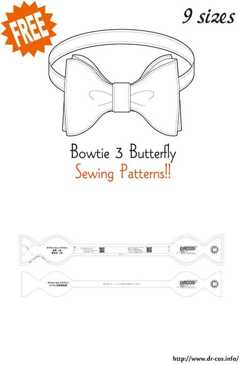 Leather Bow Tie Pattern, Bowtie Pattern Sewing, Bow Tie Sewing Pattern, Tie Sewing Pattern, Beginner Sewing Projects Learning, Tie Pattern Free, Bow Tie Template, Bow Tie Pattern, Pola Topi