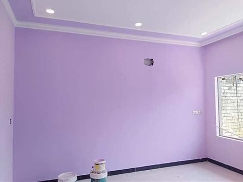 Perpal Wall Colour, Purple Painting Ideas Bedroom, Purple Room Paint Ideas, Wall Paint Colors Combinations, Purple Wall Design Paint, Lilac Room Paint, Purple Wall Painting Ideas Bedroom, Purple Wall Room, Purple Wall Painting Ideas