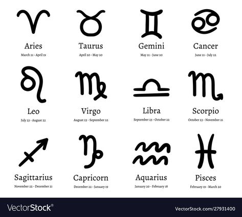 Astrology Icons, Birth Month Symbols, Horoscope Symbols, Signs Horoscope, Taurus And Scorpio, Zodiac Dates, Zodiac Signs Dates, Horoscope Gemini, 22 December