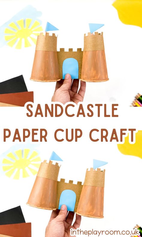 Paper Cup Sandcastle Craft - In The Playroom Sandcastle Craft, Sand Castle Craft, Importance Of Recycling, Castle Crafts, Paper Cup Crafts, Summer Arts And Crafts, School Break, Vbs Ideas, School Glue