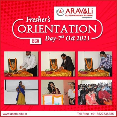 Orientation Programme of BCA on 7th October 2021 #BCAOrientationDay #ACEM #AcemIndia #AravaliCollege https://acem.edu.in Orientation Day, Engineering Management, Programming, Movie Posters, Film Posters