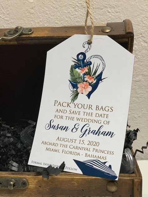 Cruise Wedding Ideas, Cruise Wedding Dress, Cruise Ship Wedding Invitations, Wedding Entries, Wedding Luggage Tags, Nautical Wedding Centerpieces, Cruise Wedding Invitations, Nautical Wedding Reception, Cruise Luggage