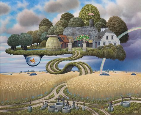 Disturbed summer Jacek Yerka, Surealism Art, Dream Painting, Art District, Illustrator Artist, Alien Worlds, Weird Creatures, Night Art, Art Masters