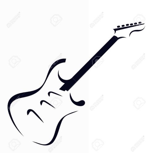 Electric Guitar Illustration, Electric Illustration, Silhouette Tattoo, Guitar Tattoo Design, Gesture Drawing Poses, Guitar Illustration, Guitar Drawing, Guitar Tattoo, Music Tattoo Designs