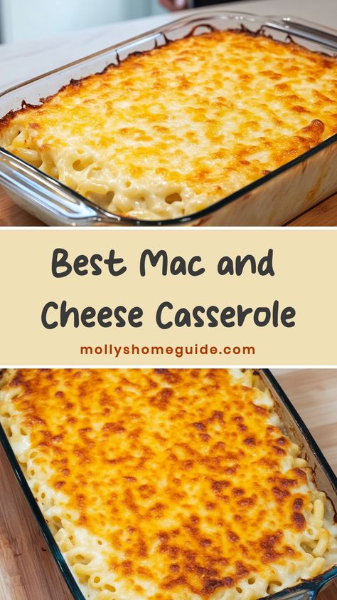 Indulge in the ultimate comfort food with this delicious mac and cheese casserole recipe. Creamy, cheesy, and oh-so-satisfying, this dish is perfect for cozy nights in or family gatherings. Baked to golden perfection, every bite is a taste of pure bliss. Whether you're a fan of classic cheddar or love to mix it up with different cheeses, this versatile dish is sure to please everyone at the table.  Ingredients 1 lb elbow pasta 5 tbsp unsalted butter 5 tbsp all-purpose flour 1 1/2 tsp ground must Recipes With Elbow Noodles, Mac N Cheese Casserole, Ham Mac And Cheese, Cheese Casserole Recipes, Homemade Mac N Cheese, Delicious Mac And Cheese, Mac And Cheese Recipe Soul Food, Easy Mac N Cheese Recipe, Macaroni And Cheese Casserole