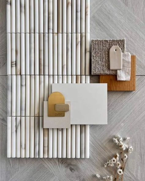 Tile Selections Interior Design, Flute Tiles Bathroom, Flute Tiles, Fluted Tile Bathroom, Ribbed Tile, Ensuite Design, Tile Selection, Pretty Tiles, Pool Bath