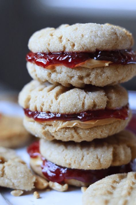 Cookie Sandwich Ideas, Sourdough Peanut Butter Cookies, Jelly Sandwich Cookies, Sourdough Peanut Butter, Cookies Sourdough, Cooking Therapy, Cottage Bakery, Peanut Butter And Jelly Sandwich, Sugar Mama