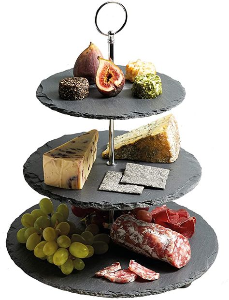 Savoury Bites, Fine Dining Plating, Tiered Serving Stand, Slate Plate, Present Cake, Veggie Burgers Recipe, 3 Tier Cake Stand, Afternoon Tea Set, Two Tier Cake