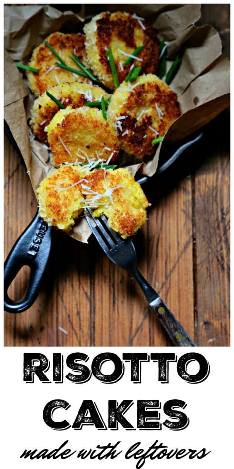 Use leftover risotto to make these incredibly easy and delicious Risotto Cakes. Perfect for snacking or as an appetizer #rice #risotto #risottocakes #leftovers #vegetarian #vegetarianrecipes #snacks What To Do With Leftover Risotto, Risotto Leftover Recipes, Risotto Cakes Recipes, Leftover Risotto Recipes, Risotto Balls Recipes, Risotto Leftovers, Ip Rice, Vegetarian Catering, Leftover Risotto