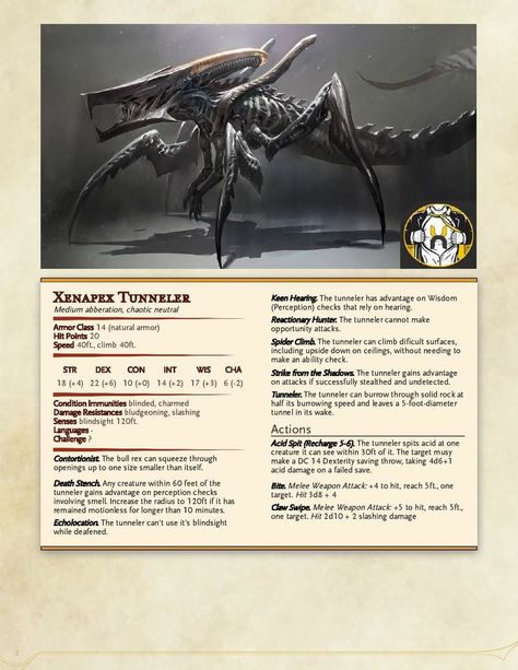 Dnd Abberation Homebrew, Dnd Parasite Monster, Dnd Alien Monster, Xenomorph Dnd 5e, Dnd Xenomorph, Abberation Dnd, Dnd Monsters Low Level, Dnd Alien, Homebrew Monsters